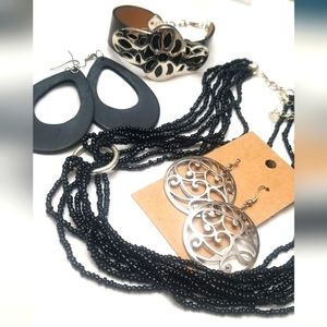 Black and silver Nine West jewelry lot